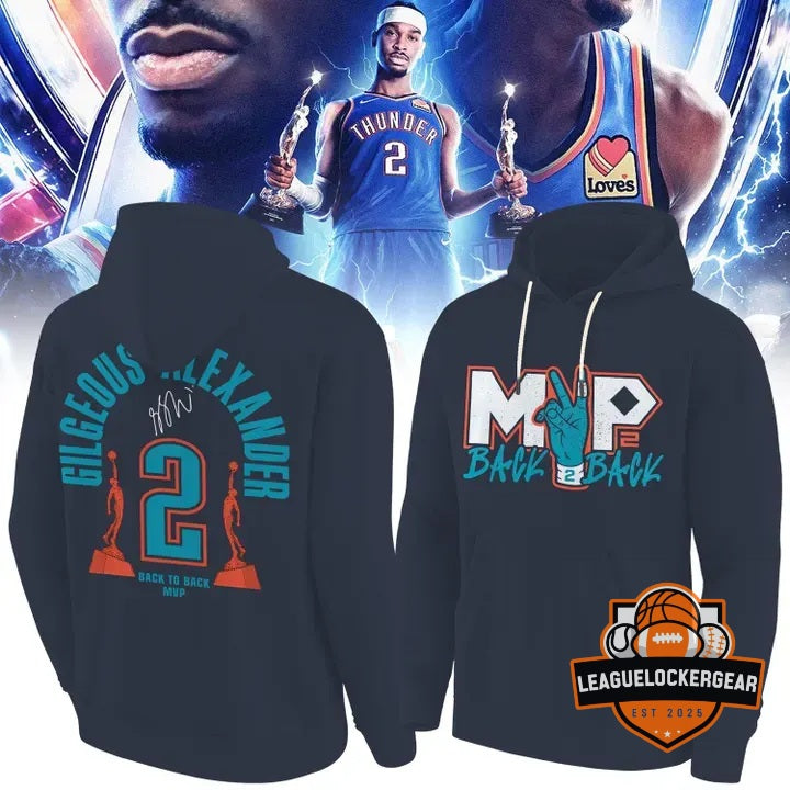 Shai Gilgeous-Alexander Oklahoma City Thunder Back to Back MVP Hoodie