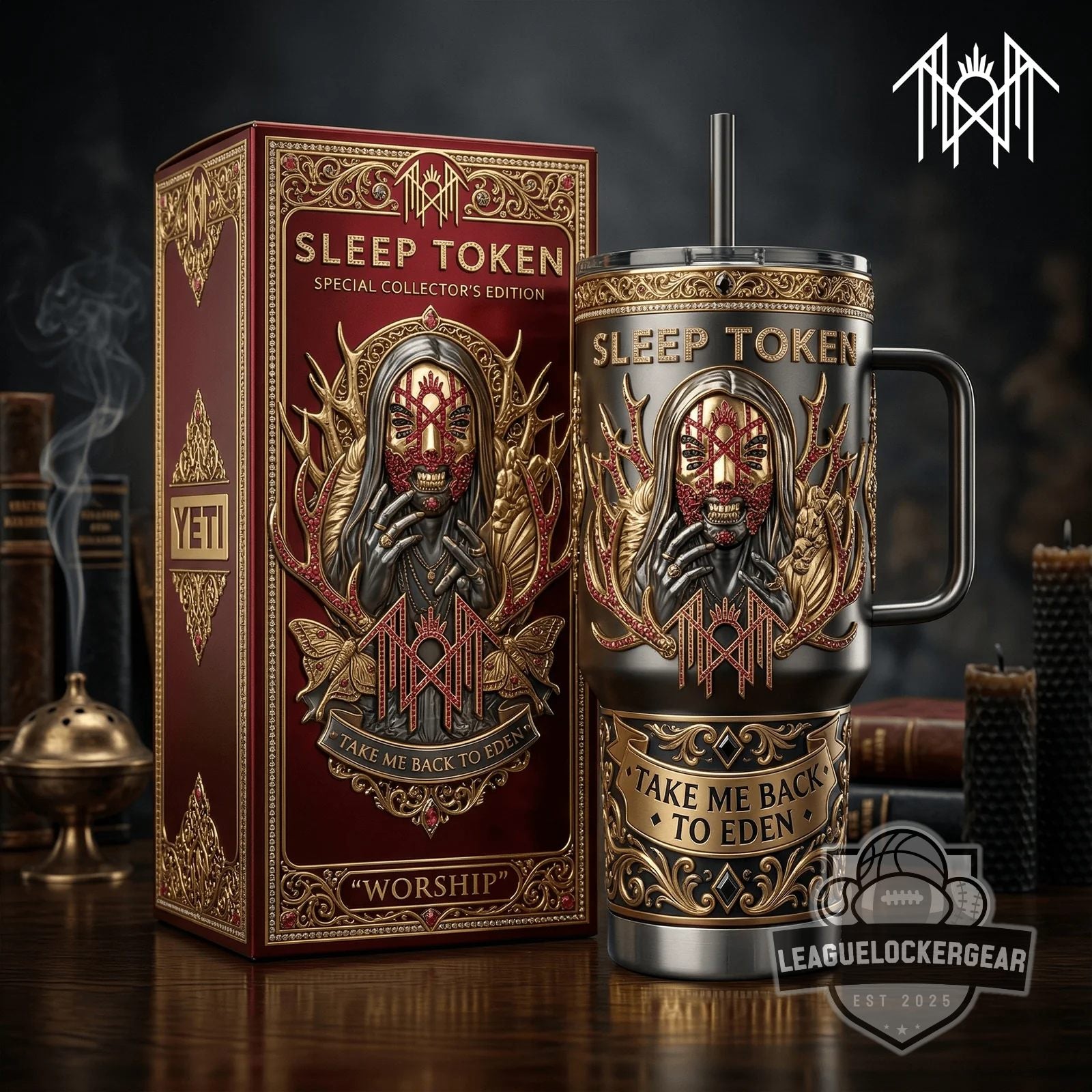 Sleep Token Take Me Back To Eden Tumbler With Handle