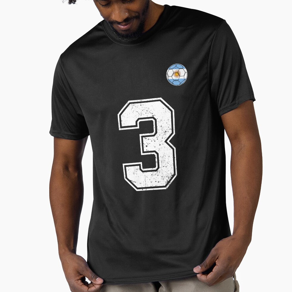 Number 3 Argentina Flag Football Fan by RoyesButler