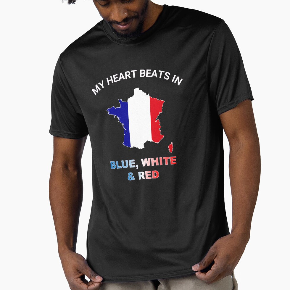 France Gallic Rooster - My Heart Beats in Blue White Red by FancifulDesign