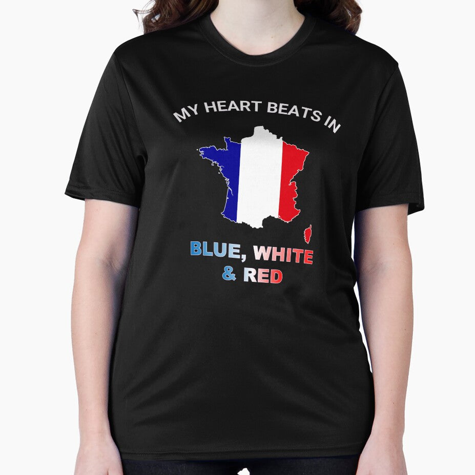 France Gallic Rooster - My Heart Beats in Blue White Red by FancifulDesign