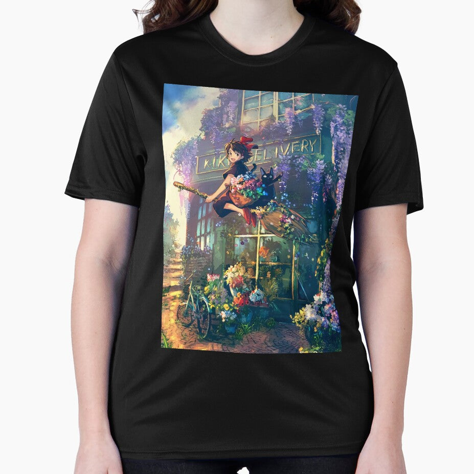 Cute kawaii art girl [kiki's] go -%[ghiblis]%- flying away sky by Wenddys