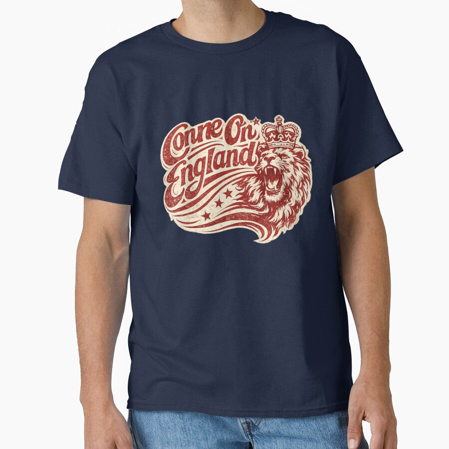 Come On England Vintage Lion Crown Football Art – England Soccer Supporter | England Fan Gift 2026 by irfanshikh