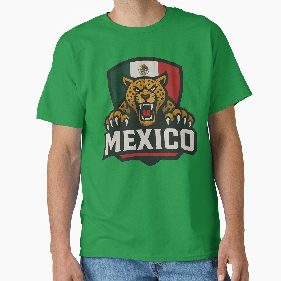 Mexico Jaguar Sports T-Shirt | Mexican Flag Emblem Tee | World Cup 2026 National Pride by legendaryskins