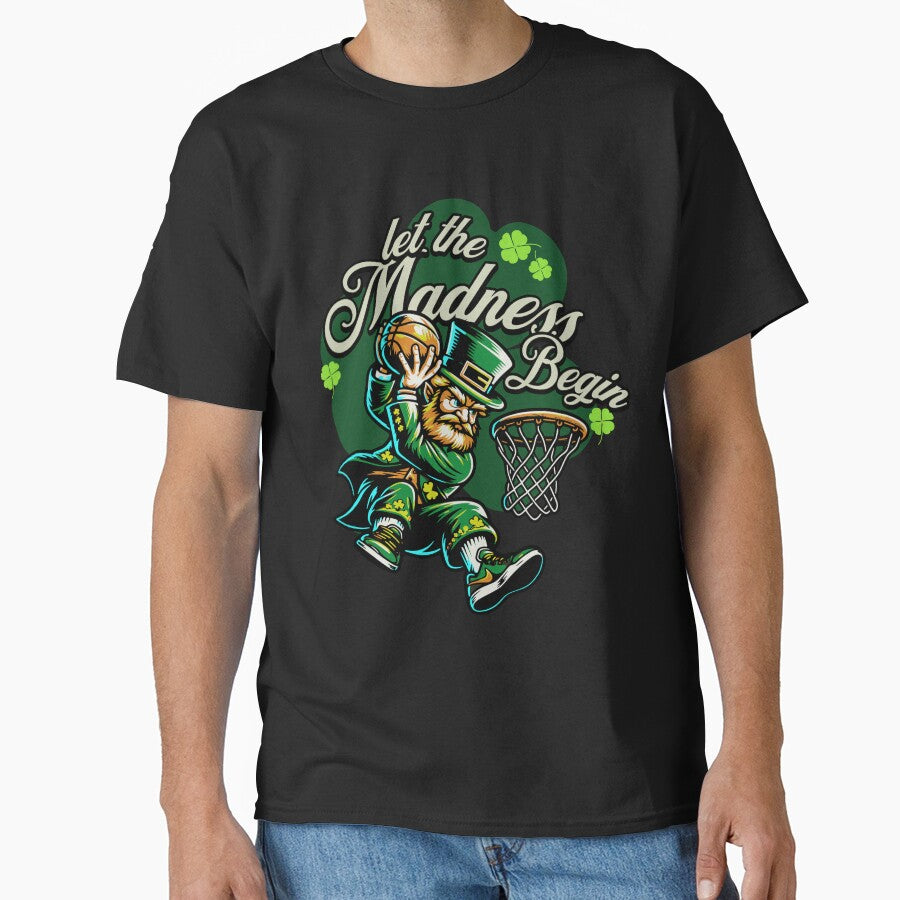 Let The Madness Begin Basketball St Patricks Day Gnome Shirt by MotivaChic