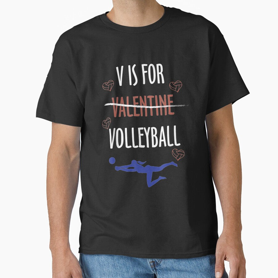 V Is For Volleyball Valentine Funny Gift by ninapfvu