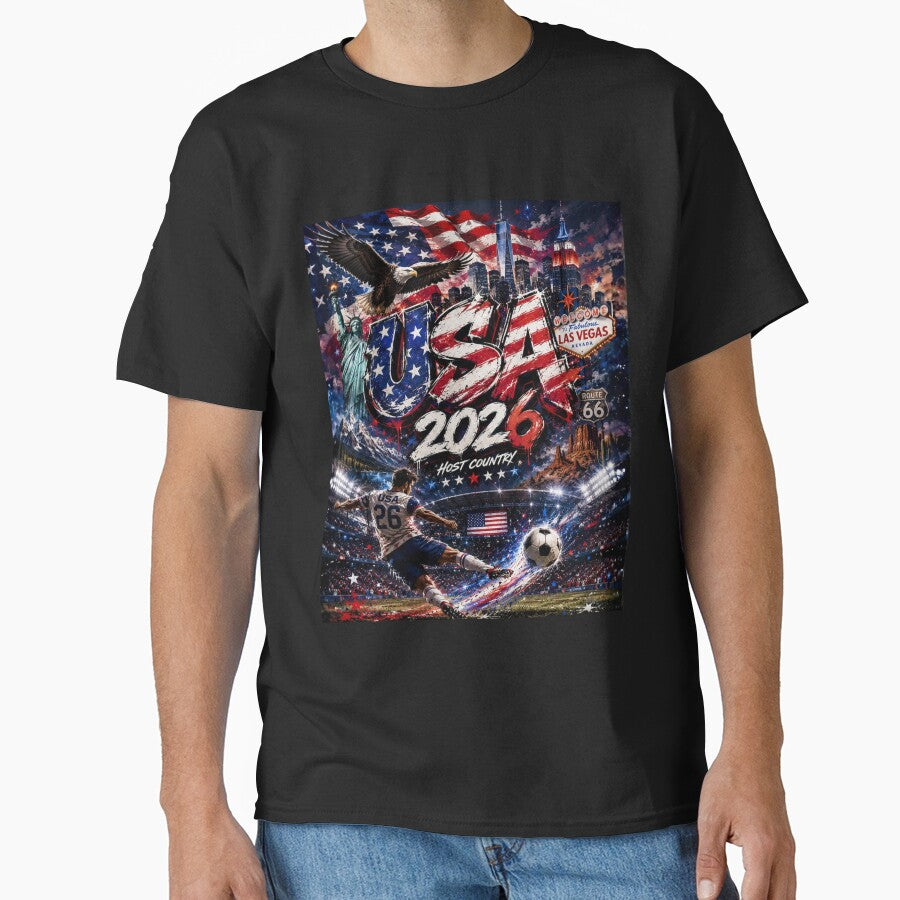 World Cup 2026 USA Soccer Merch | Football Fan Gear | USA Sports Apparel Tee|  4th of July  USA independence Day |Soccer worldcup ChampionshipSoccer World ver 1 by CosmicNook1