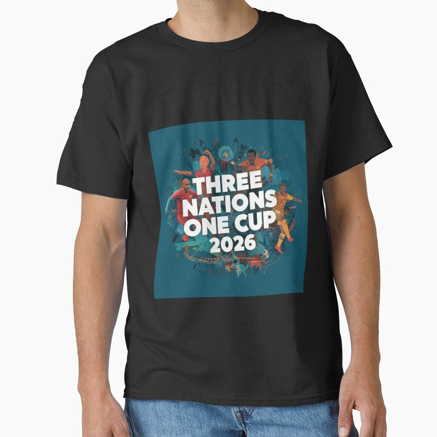 Three Nations One Cup 2026 — USA Canada Mexico World Cup Fan t-shirt by PitchPixel