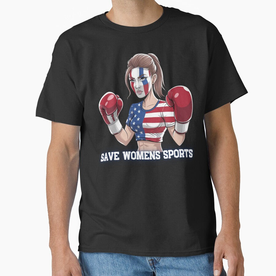 Save Women’s Sports – Patriotic Boxing Design by HeroSports