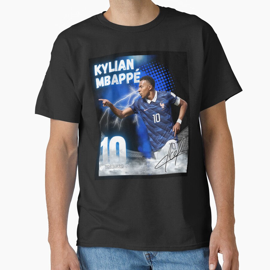 Kylian Mbappe France Football Art by WildPetal