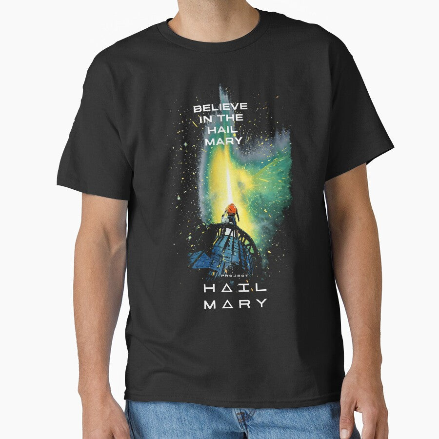 Believe In The Hail Mary Graphic T-Shirt In Colour As Worn By Eva Mendes by hesjustken
