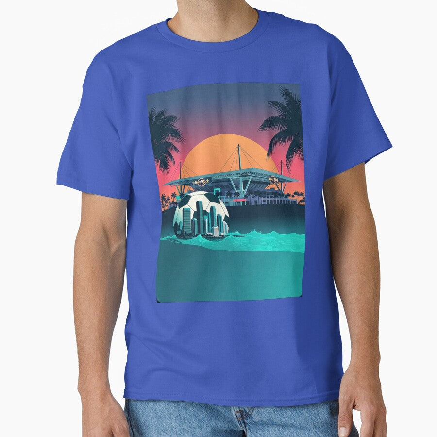 Miami Hard Rock Stadium Sunset Soccer Art by Nexus Space
