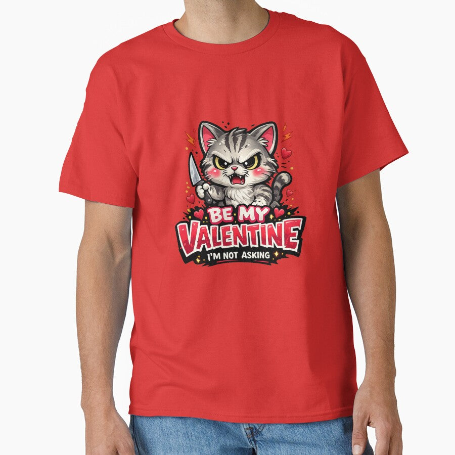 Be My Valentine – Funny Angry Cat Valentine Cartoon by JerryBahama