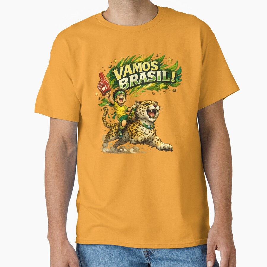 Brazil Jaguar Football Fan T-Shirt by Drofted