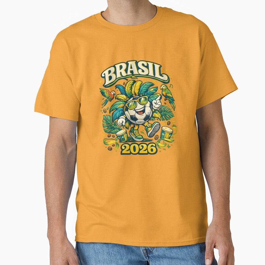 Brazil Carnival Football 2026 Retro T-Shirt by Drofted