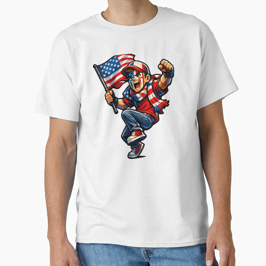USA World Cup 2026 Super Fan – Patriotic Soccer Supporter Illustration by MirAgency