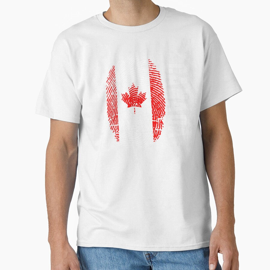 Canada Flag Fingerprint DNA Canadian by PartyShirts1