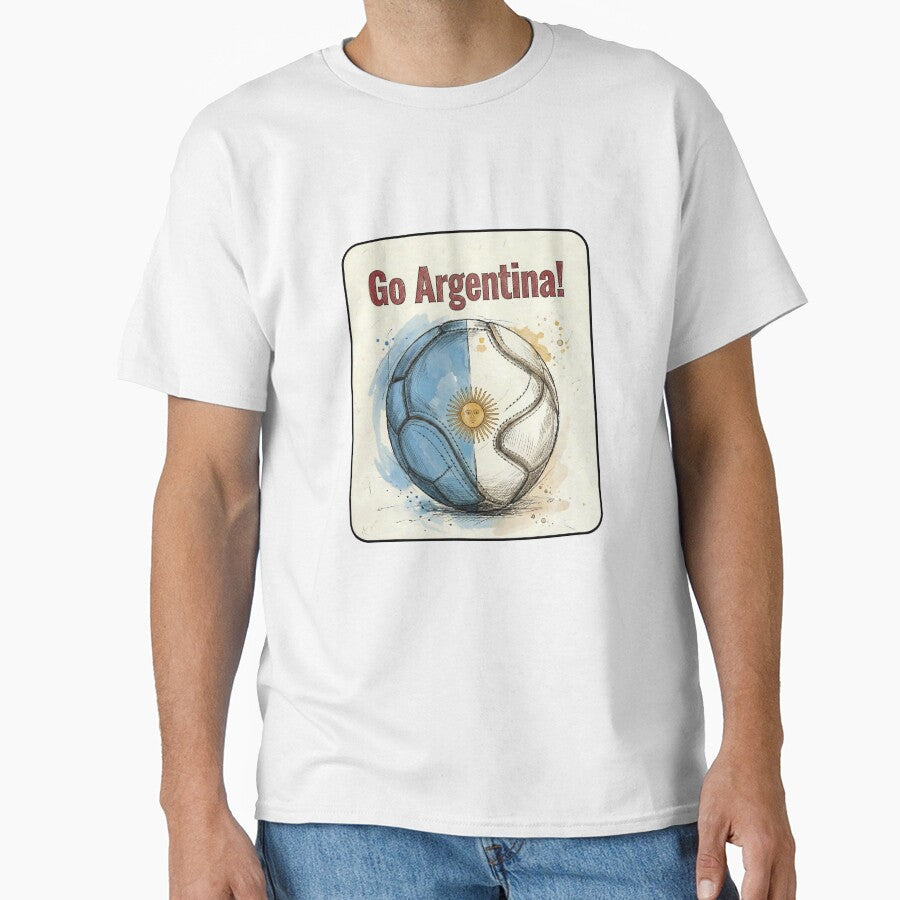Go Argentina Soccer Ball Flag | Argentinian Football Fan Graphic Tee by PryntedLabs