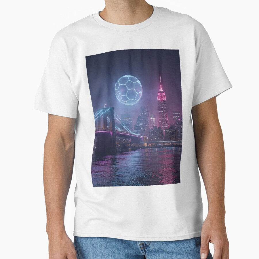Futuristic Soccer Ball Over Cityscape New York  Host City for The World Cup by BrickByDream