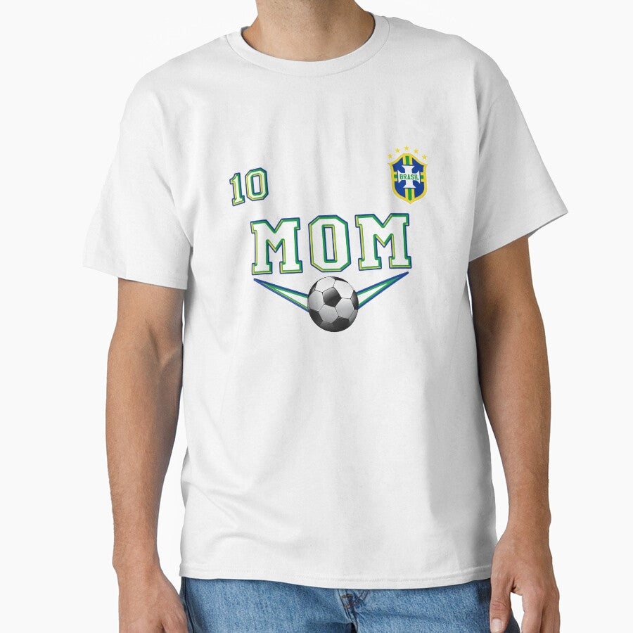 Soccer MOM Brasil Brazil Design with number 10 - Original Sports Apparel by fermo