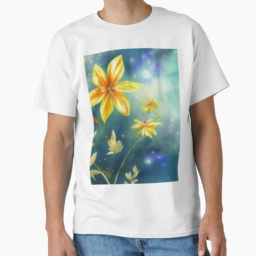 Soft Floral Starry Sky Watercolor No 8 by BassHeadMomma