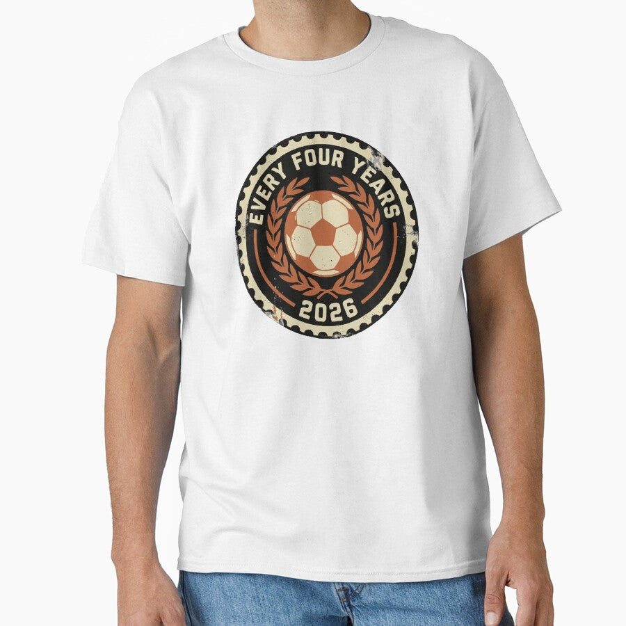 Every Four Years 2026 Vintage Soccer Badge T-Shirt | Retro World Cup Football Gift by Lulustarfox