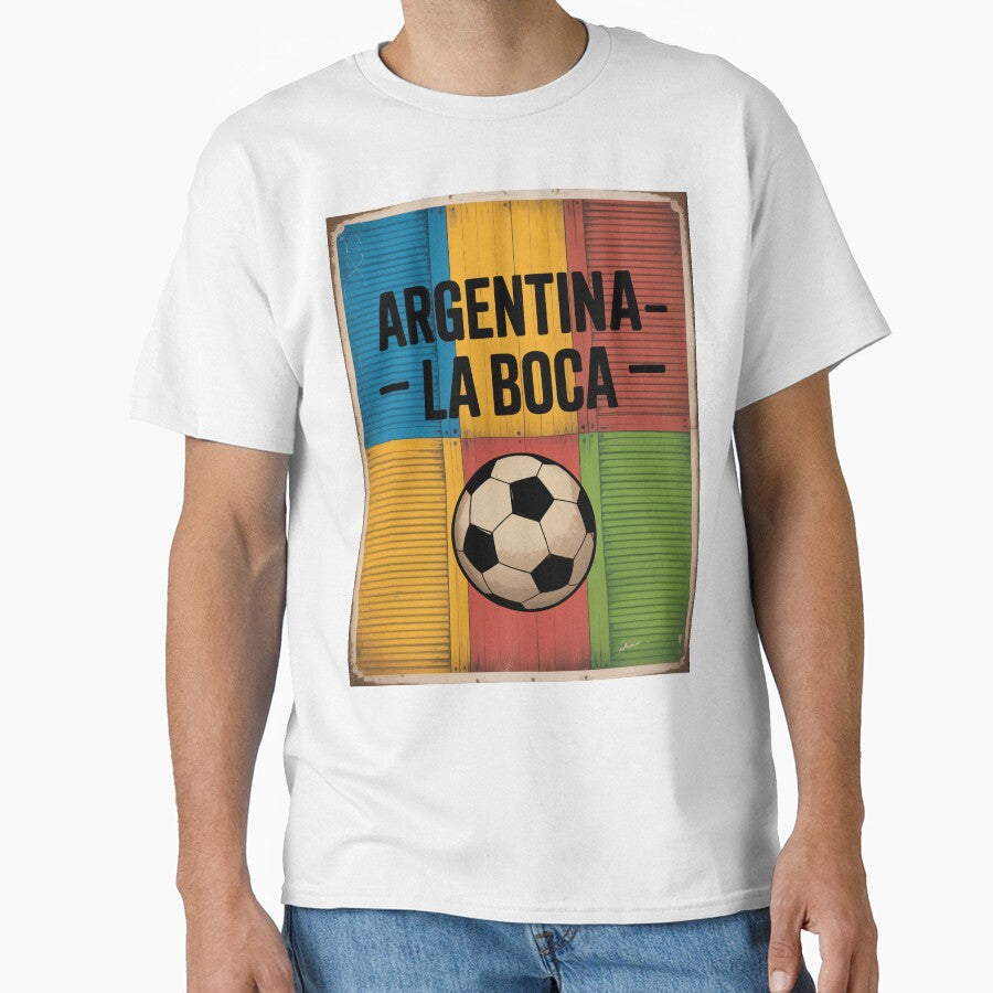 Argentina La Boca 2026 Vintage Football Poster - Buenos Aires Caminito World Cup Football Fan Design by SofDelAtlas