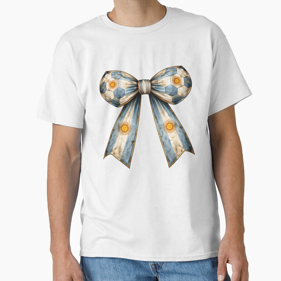 Argentina Flag Patriotic Soccer Bow Vintage Country Ribbon by MuniraWearify