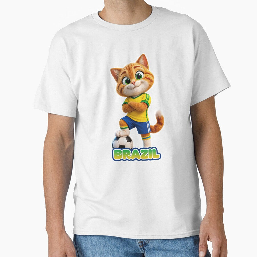 Sticker - Decal - Brazil Cat Soccer Spirit by ForeverPrintsOK