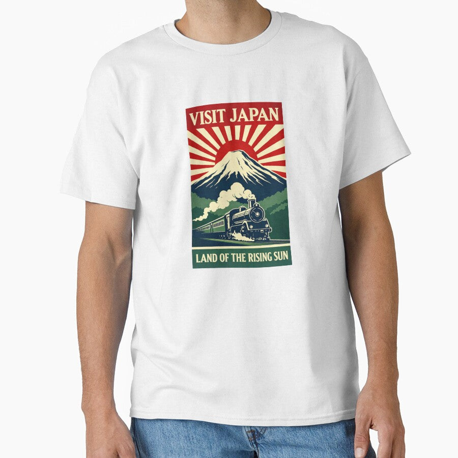 VISIT JAPAN Vintage Travel Poster | Mount Fuji Steam Train Retro Japanese Design by maaameee