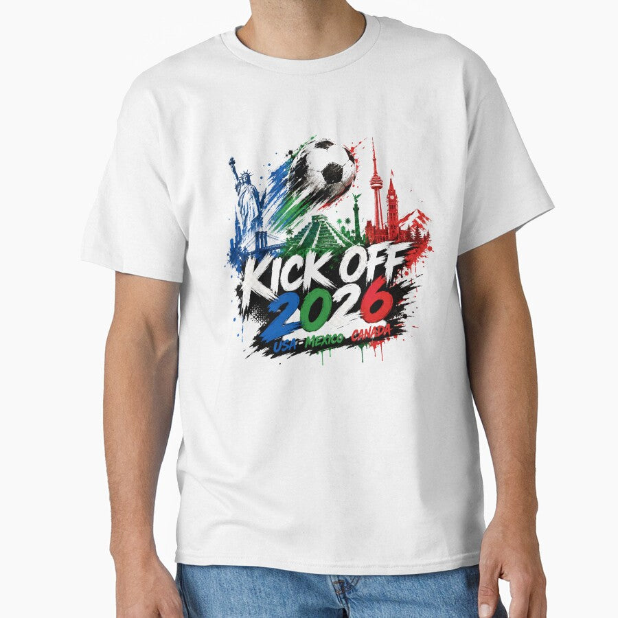 Kick Off 2026 USA Mexico Canada Soccer Graphic by emaga