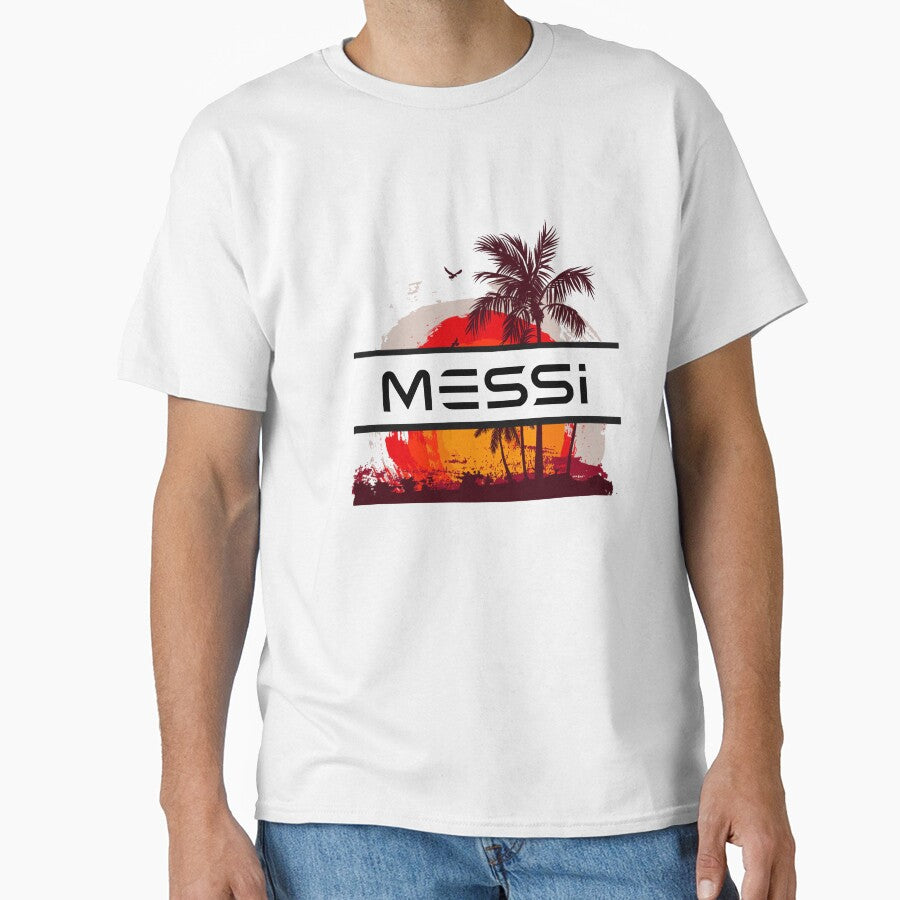 Messi with palm trees and sun by muta1993