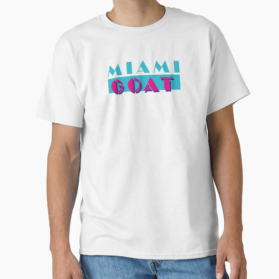 MIAMI GOAT (Miami Vice style retro logo) DARK (The goat is in Miami!) by frikybomb