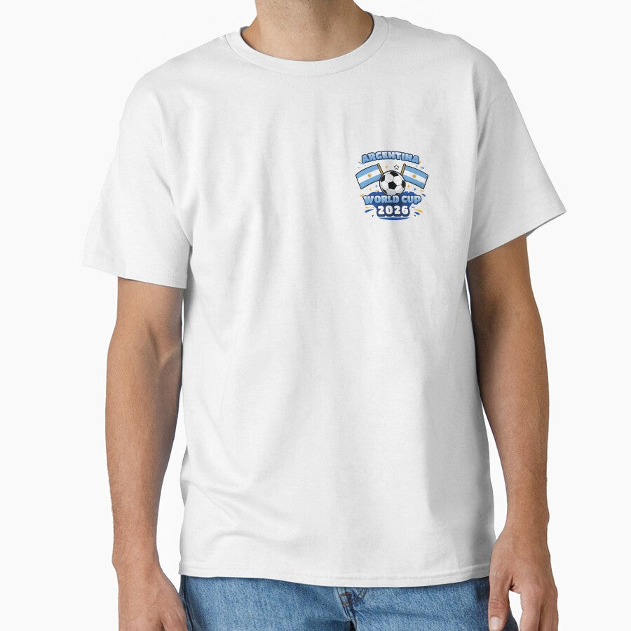 Argentina World Cup 2026 Shield  Minimal Football T-Shirt Design by Ramkumar2025