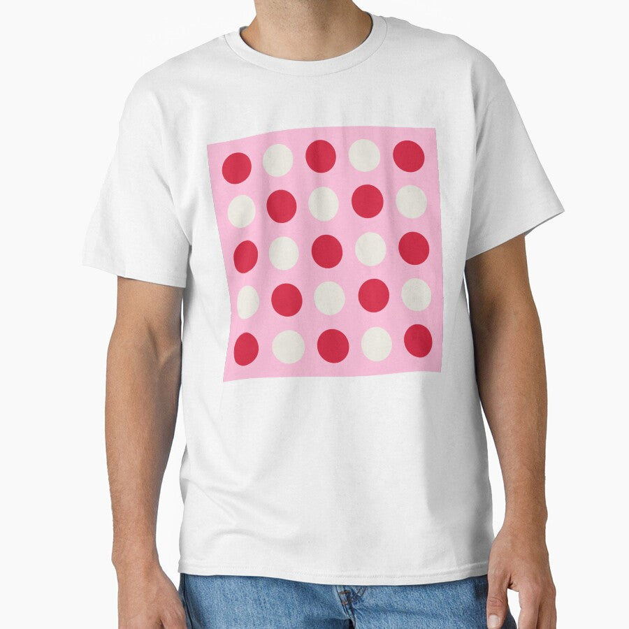 RED, CREAM and COTTON CANDY PINK Symmetrical POLKA DOTS by RachelMacht