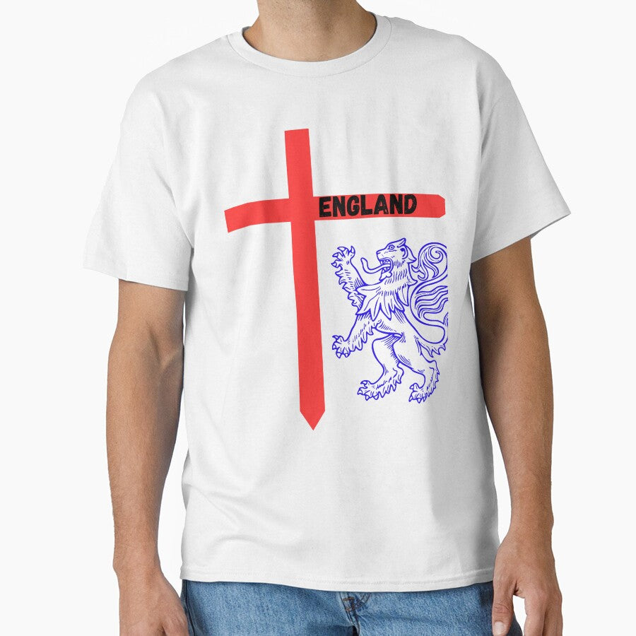 England Flag & Lions Football Fan England Supporter T-Shirt by SBAR33