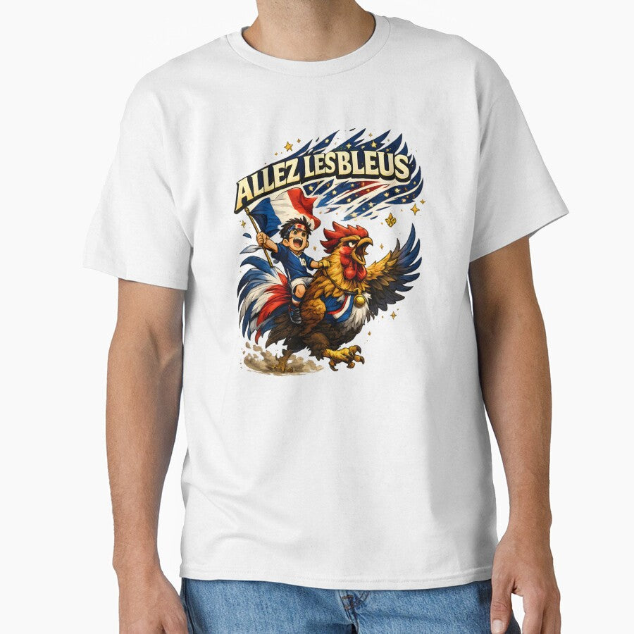 French Rooster Football Fan T-Shirt by Drofted