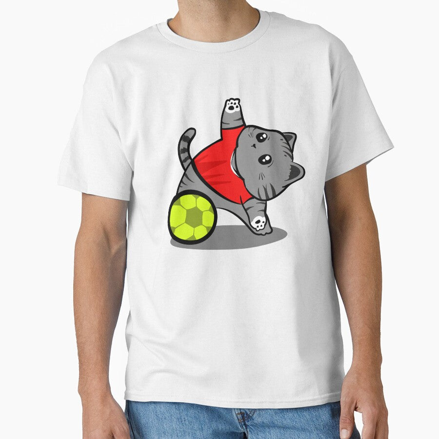 World Cup Cat Soccer – grey Kitten Illustration with Canada football costume by arivirus