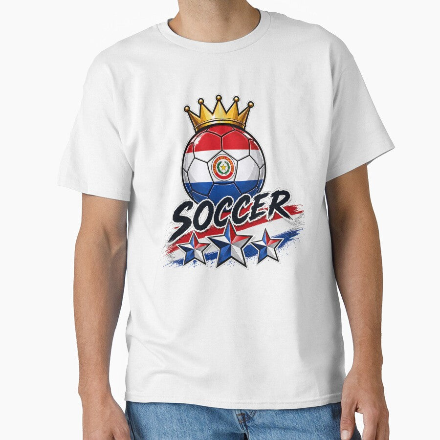 Vintage Paraguay flag Crowned Soccer Ball by QuiteOrbit