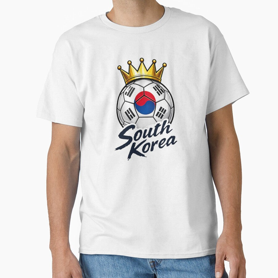 Vintage South Korea flag Crowned Soccer Ball by QuiteOrbit