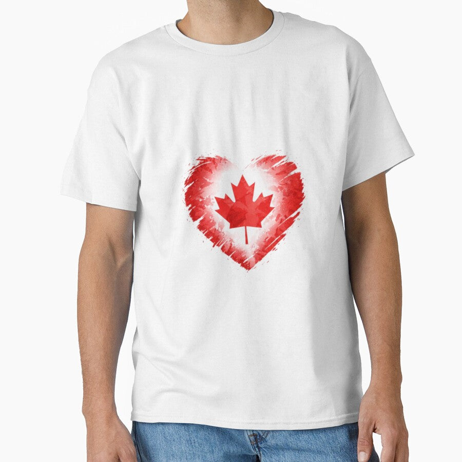 Canada Heart Flag T-Shirt | FIFA 2026 Canadian Soccer Fan Tee by YASboutik