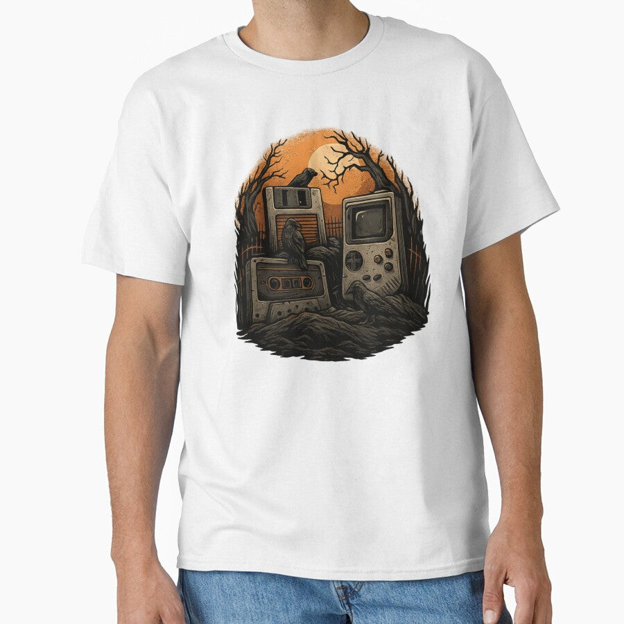 Retro Horror Graveyard | Cassette & GameBoy Gothic Halloween by haitrieuic96