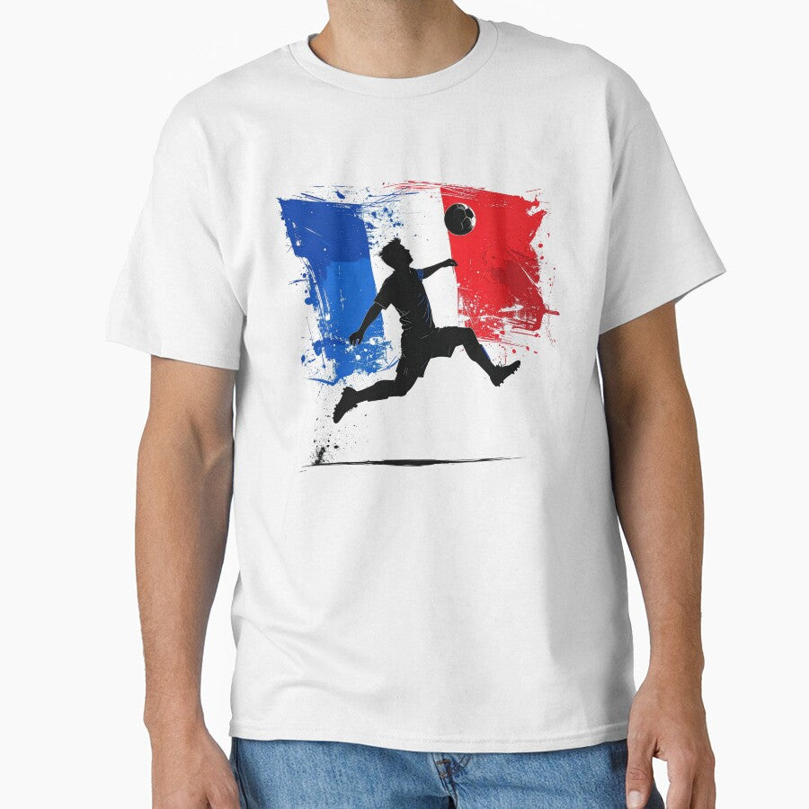 France Soccer Player Art — French Football Flag Action Fan Print by icemanphotos
