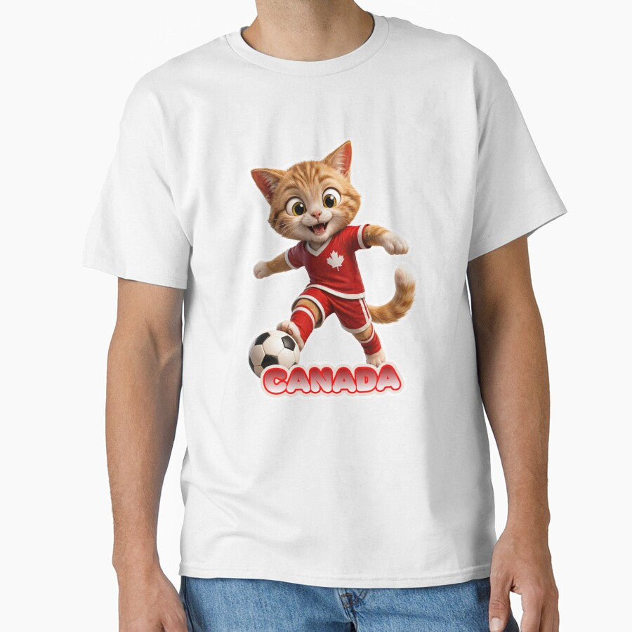 Sticker - Decal - Canada Soccer Cat: Playful National Spirit by ForeverPrintsOK