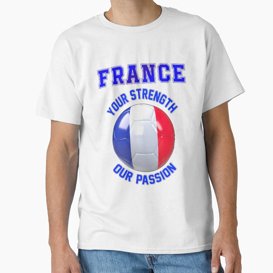 France fan slogan for football, French your strength, our passion by superpixus