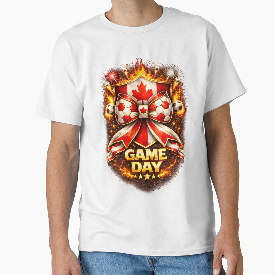 Canada Soccer Bow Game Day Flaming Crest Graphic by MuniraWearify