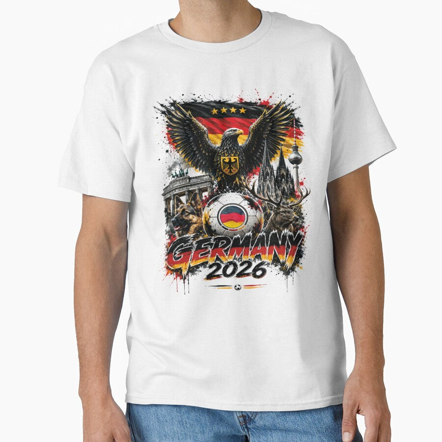 Germany 2026 Eagle Football Fan T-Shirt – Patriotic German Soccer Supporter Tee with Vintage Flag Style by al21ex