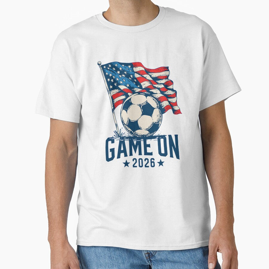 Game On 2026 Patriotic Soccer USA Flag Fan Design by RDRdesign