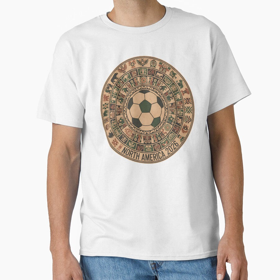 Ancient North America 2026 Soccer T-Shirt - Hieroglyphic World Cup Tee - Indigenous Cultural Football Design by Lukzol