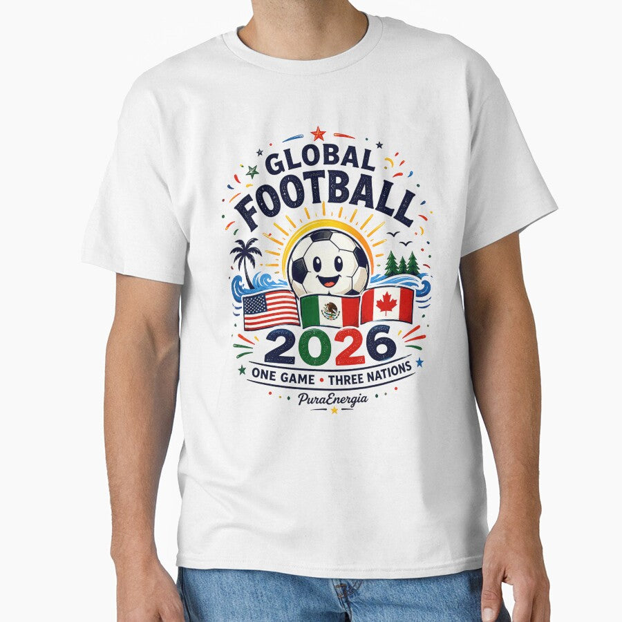 Global Football 2026 One Game Three Nations T-Shirt by Puraenergia Stickers
